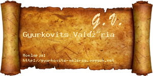 Gyurkovits Valéria névjegykártya